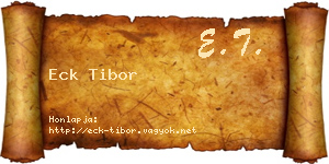 Eck Tibor névjegykártya